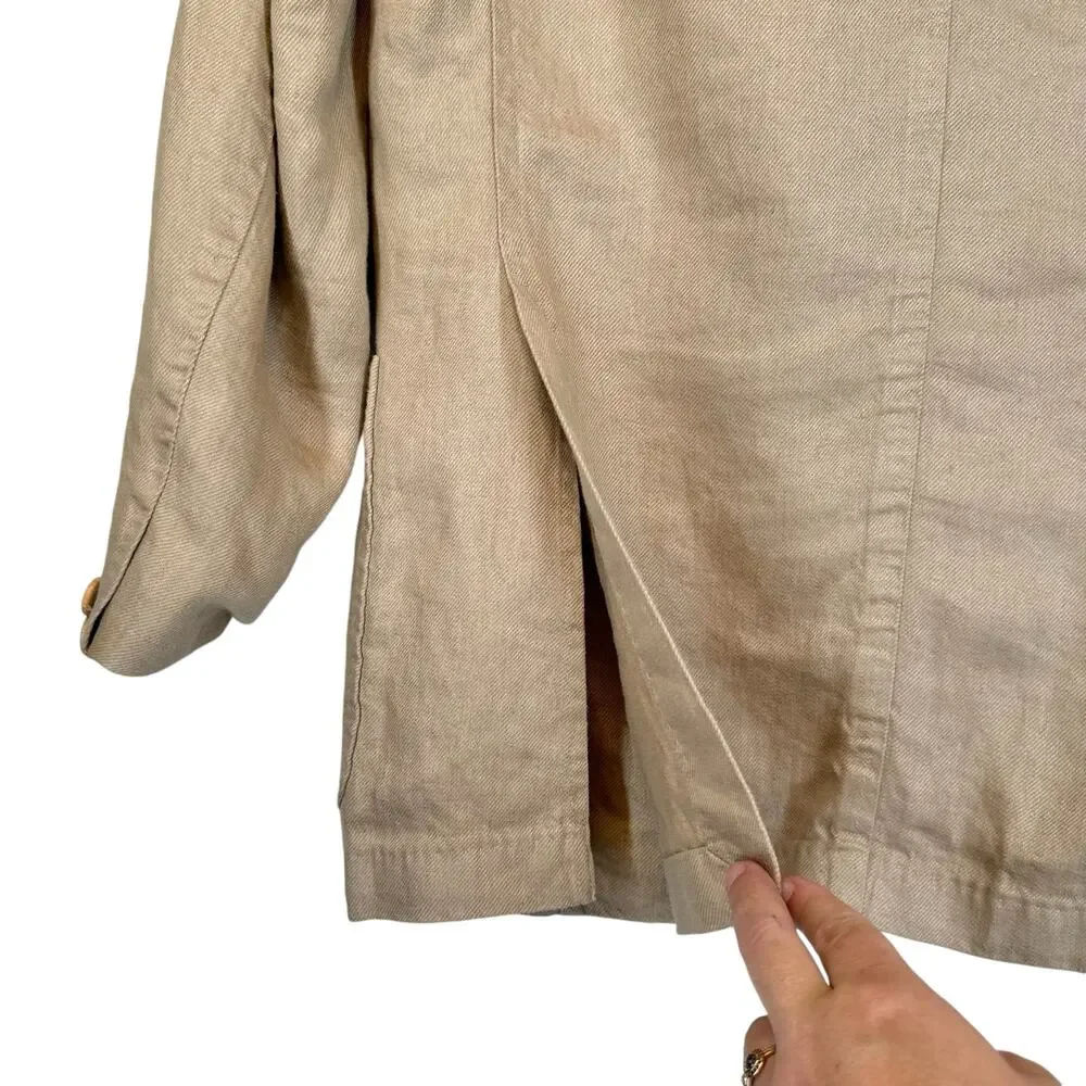 Massimo Dutti Mens Suit‎ Jacket 48/38 Tan Linen Single Breasted Wedding Spain